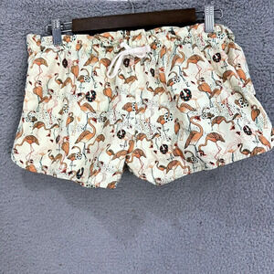 Threadless select pajama shorts‎ flamingo feathered social cotton USA beach